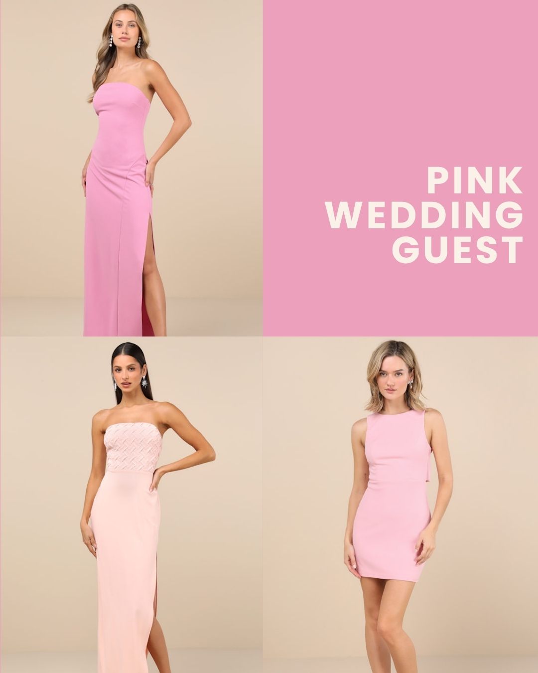 pink wedding guest dress